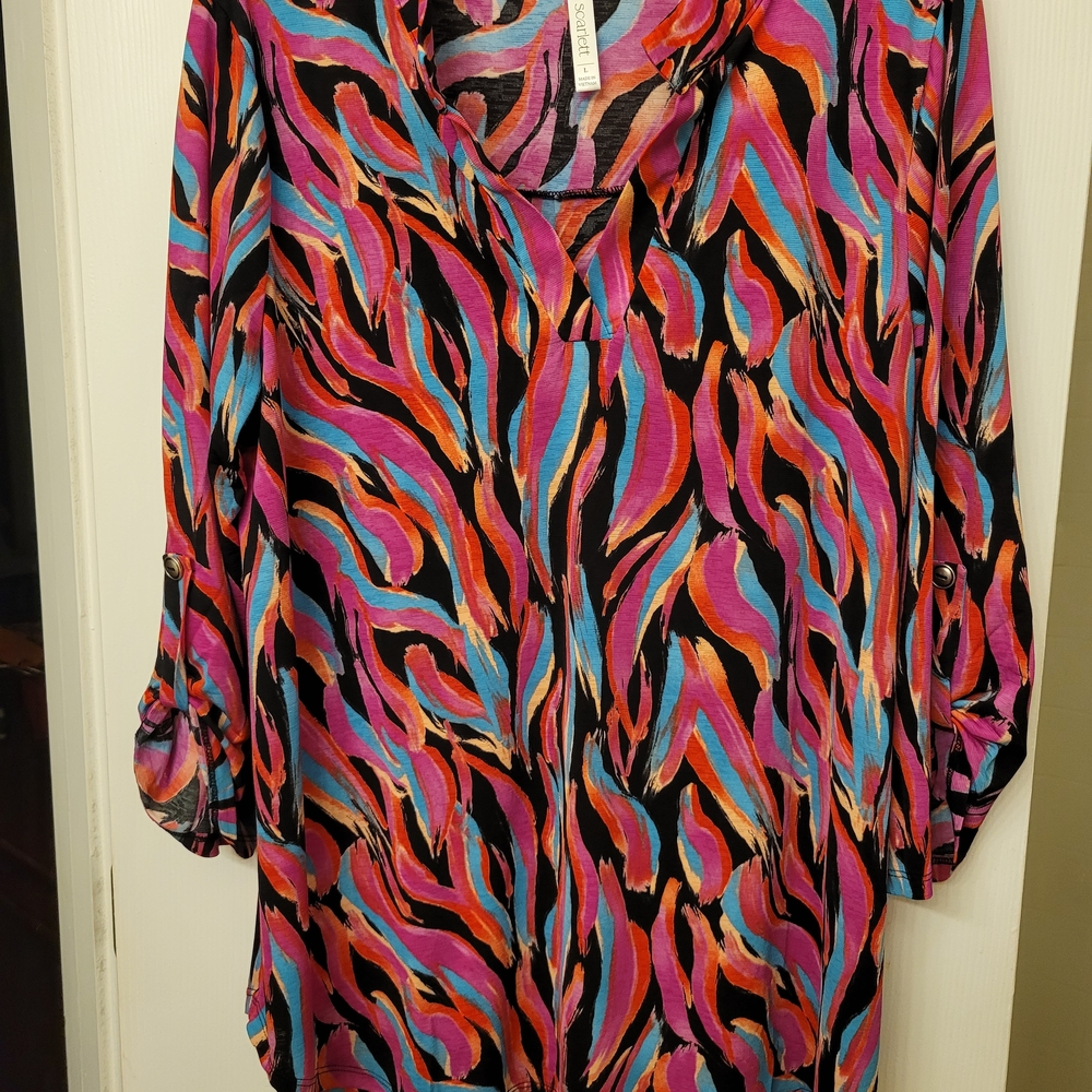 Vibrant Multicolor Abstract Blouse